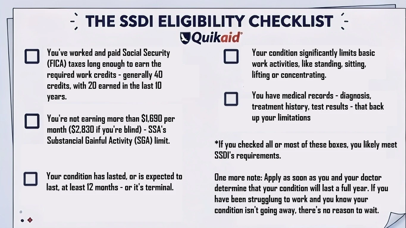 SSDI Eligibility Checklist