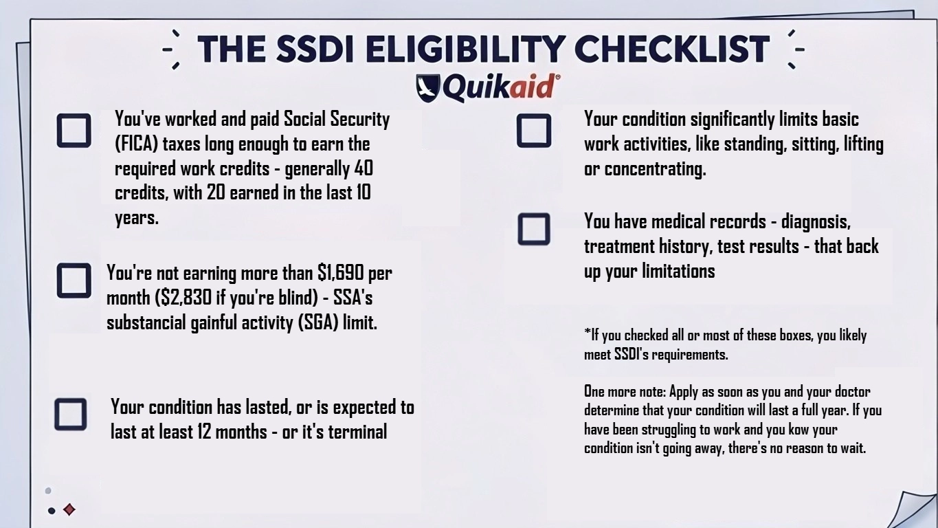 SSDI Eligibility Checklist